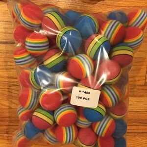 Vo-Toys 1.5" Rainbow Multi Color Balls 100 Pack Cat Toy Xpet Votoys Bulk toys